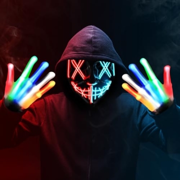 LED Purge Mask Set with Gloves - Perfect Halloween Costumes