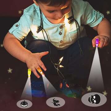 Halloween Party Favors for Kids, 36Pcs Light Up Finger Lights Halloween Goodie Bag Fillers Treats Pi...