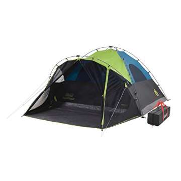 Coleman Carlsbad Dark Room Camping Tent with Screened Porch, 4/6 Person Tent Blocks 90% of Sunlight ...