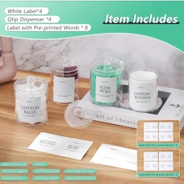 MHDCLY Bathroom Organizers and Storage,4 Pack Bathroom Accessories,Bathroom Decor,Home Decor,Bathroom Storage and Organization,Qtip Holder for Room Decor Aesthetic