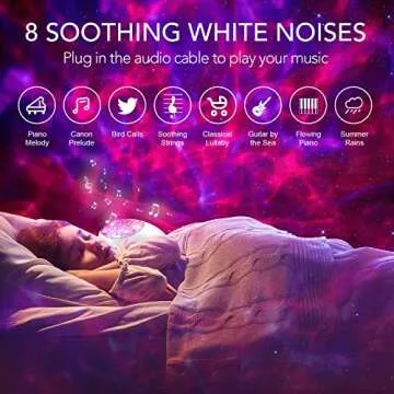 Galaxy Projector, Star Projector Galaxy Light with Timer & Remote & White Noises, Galaxy Projector for Bedroom Decoration, Galaxy Projector for Bedroom