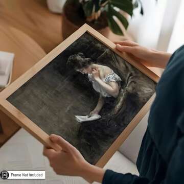 Poster Master Vintage Young Woman Reading Poster - Retro Woman Portrait Print - Minimal Art - Abstract Art - Gift for Men & Women - Great Decor for Bedroom or Living Room - 8x10 UNFRAMED Wall Art