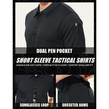 MAGCOMSEN Men's Polo Shirt Quick Dry Tactical Design