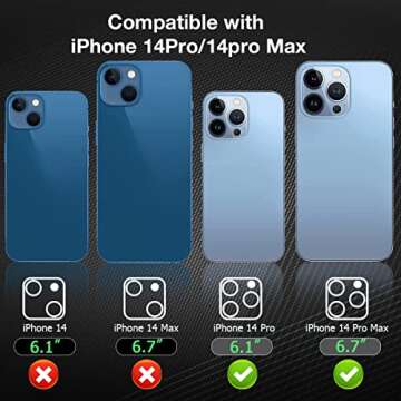 5 PACK OUYTEU Designed for iPhone 14 Pro Max Camera Lens Protector Glass, Designed for iPhone 14 Pro Glass Camera Lens Protector, 9H Tempered Glass, Night Shooting Mode, Case Friendly, High Definition