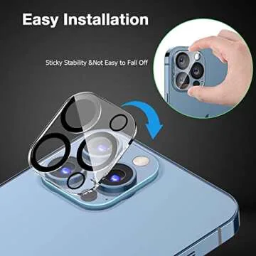 5 PACK OUYTEU Designed for iPhone 14 Pro Max Camera Lens Protector Glass, Designed for iPhone 14 Pro Glass Camera Lens Protector, 9H Tempered Glass, Night Shooting Mode, Case Friendly, High Definition