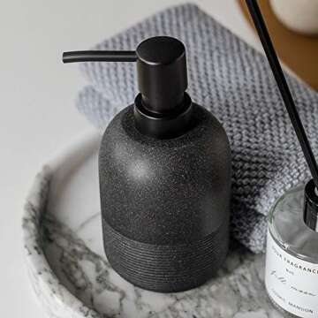 GalDal Matte Black Soap Dispenser Sets with Pump,Hand Soap and Lotion Dispenser for Bathroom Counter...