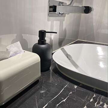 GalDal Matte Black Soap Dispenser Sets with Pump,Hand Soap and Lotion Dispenser for Bathroom Countertop,Morden Soap Dispenser for Kitchen-10.6oz.