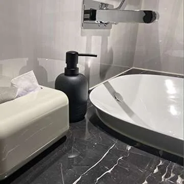 GalDal Matte Black Soap Dispenser Sets with Pump,Hand Soap and Lotion Dispenser for Bathroom Countertop,Morden Soap Dispenser for Kitchen-10.6oz.