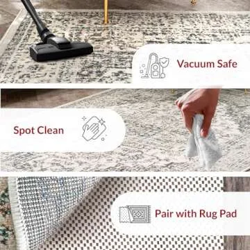 nuLOOM Tanith Vintage Medallion Area Rug 9x12 Cream