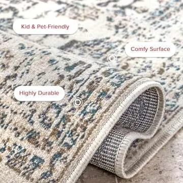 nuLOOM Tanith Vintage Medallion Area Rug 9x12 Cream