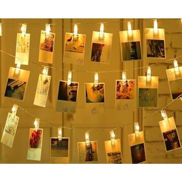 Magnoloran 20 LED Photo Clip Starry Lights with Remote LED Fairy Twinkle Lights Home Festival Decor Lights for Christmas Party Halloween Thanksgiving Wedding Valentine's Day