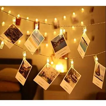 Magnoloran 20 LED Photo Clip Starry Lights with Remote LED Fairy Twinkle Lights Home Festival Decor Lights for Christmas Party Halloween Thanksgiving Wedding Valentine's Day