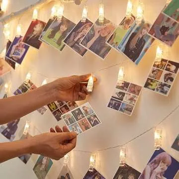 Magnoloran 20 LED Photo Clip Starry Lights with Remote LED Fairy Twinkle Lights Home Festival Decor Lights for Christmas Party Halloween Thanksgiving Wedding Valentine's Day