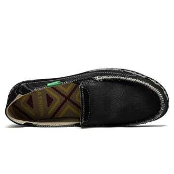 SONLLEIVOO Men's Slip on Deck Shoes Casual Canvas Boat Loafer Comfortable Lightweight Outdoor Walkin...