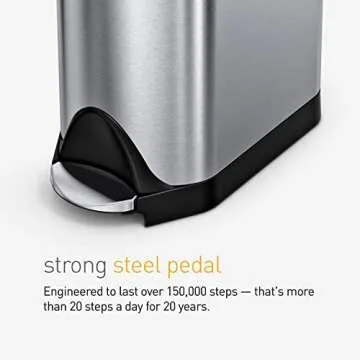 simplehuman 40 Liter / 10.6 Gallon Dual Compartment Butterfly Lid Kitchen Recycling Step Trash Can, Brushed Stainless Steel