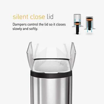 simplehuman 40 Liter / 10.6 Gallon Dual Compartment Butterfly Lid Kitchen Recycling Step Trash Can, Brushed Stainless Steel