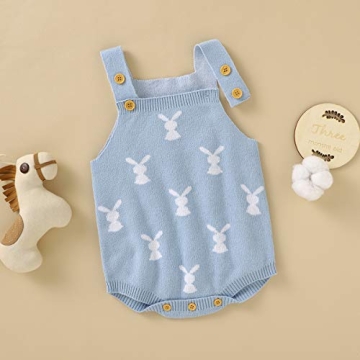 Baby Bunny Romper for Easter - Soft Knitted Bodysuit