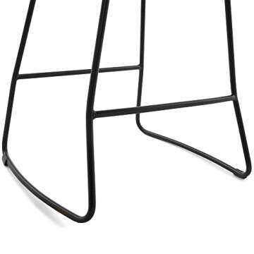 Amazon Brand – Rivet Modern Industrial Wood Kitchen Counter Bar Stool with Metal Legs, 25.6"H, Brown