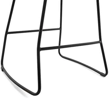 Amazon Brand – Rivet Modern Industrial Wood Kitchen Counter Bar Stool with Metal Legs, 25.6"H, Brown