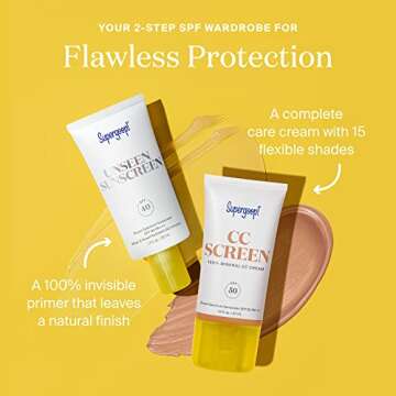 Supergoop! CC Screen - SPF 50 PA++++ CC Cream, 100% Mineral Color-Corrector & Broad Spectrum Sunscreen - Tinted Moisturizer, Concealer & Buildable Coverage Foundation - 1.6 fl oz