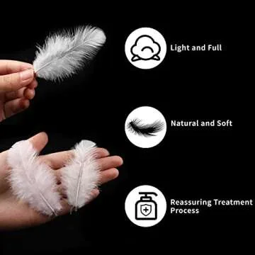 Soarer White Feathers for Crafts - 300pcs DIY Supplies