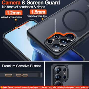 MOZOTER Galaxy S25 Ultra Case with Magnetic Protection