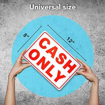 Cash Only Sign - 8 x 12 Aluminum - No Credit Card Sign - We Accept Only Cash Sign - Cash Only Sign f...