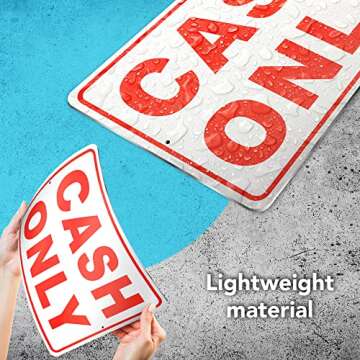 Cash Only Sign - 8 x 12 Aluminum - No Credit Card Sign - We Accept Only Cash Sign - Cash Only Sign for Business - Cash Preferred Sign Business Signs