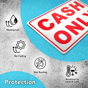 Cash Only Sign - 8 x 12 Aluminum - No Credit Card Sign - We Accept Only Cash Sign - Cash Only Sign for Business - Cash Preferred Sign Business Signs