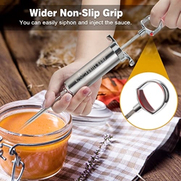 Grill Bump Meat Injector Syringe Kit with 3 Professional Marinade Injector Needles