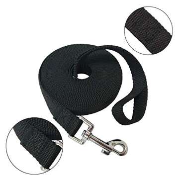 Nylon Training Dog Leash for Small Medium Large Dogs, 15ft 20ft 30ft 50ft Long Puppy Lead for Obedie...
