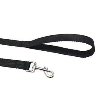 Nylon Training Dog Leash for Small Medium Large Dogs, 15ft 20ft 30ft 50ft Long Puppy Lead for Obedience Recall Training, Camping (20ft, Black)