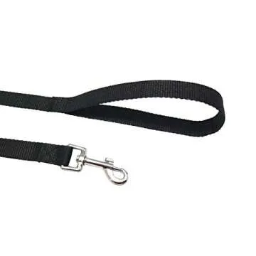Nylon Training Dog Leash for Small Medium Large Dogs, 15ft 20ft 30ft 50ft Long Puppy Lead for Obedience Recall Training, Camping (20ft, Black)
