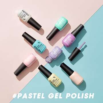 GELLEN Gel Nail Polish Kit - With Top&Base Coats 18 Pack, Unicorn Tones Candy Pastel Nail Polish, Popular Solid Bright Nail Kit Gel Polish Set