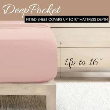 Linen Market Double-Brushed Patterned Microfiber Queen Sheet Set 4 Piece – Oeko-TEX Certified Ultra Soft & Wrinkle-Free - 16" Deep Pocket Sheets - Easy Care Queen Size - My Heart Pink