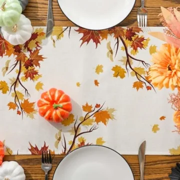 Cow Pumpkin Watercolor Table Runner for Fall