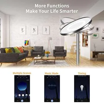 LEPOWER Floor Lamp,Bright LED Floor Lamp with 16 Million Color Choices, Touch Control&Compatible with Alexa, Goolge Home, Smart Control Dimmable Standing Lamp for Living Room, Bedroom, Office