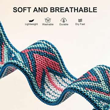 Maledan 10 Pack Stretchy Nylon Solo Loop Bands Compatible with Apple Watch Band 38mm 40mm 41mm 42mm ...