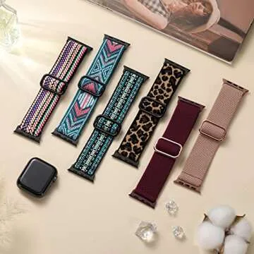Maledan 10 Pack Stretchy Apple Watch Bands for All Sizes