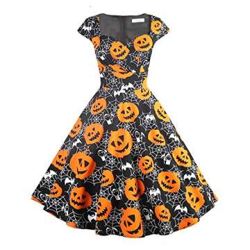 Hanpceirs Women's Cap Sleeve 1950s Vintage Party Dress Cocktail Dress Formal Dresses with Pocket Pum...