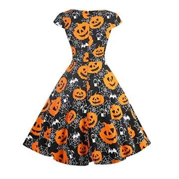 Hanpceirs Women's Cap Sleeve 1950s Vintage Party Dress Cocktail Dress Formal Dresses with Pocket Pumpkin 3X