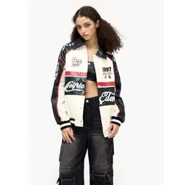 Aelfric Eden Faux Leather Racing Jacket Oversized Motorcycle Biker Racer Jackets Streetwear Unisex