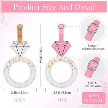 Outus Bridesmaid Travel Luggage Tags Set of 6 Bachelorette Party Favors Bridal Proposal Gifts PU Lea...