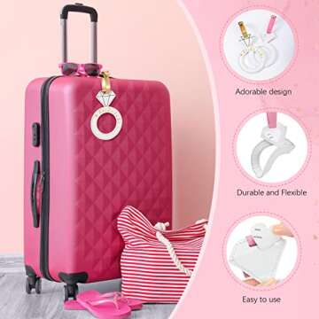 Outus Bridesmaid Travel Luggage Tags Set of 6 Bachelorette Party Favors Bridal Proposal Gifts PU Leather Suitcase Tags for Bridal Shower Wedding Parties Favors Bride to Be Gift