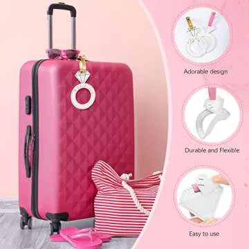 Outus Bridesmaid Travel Luggage Tags Set of 6 Bachelorette Party Favors Bridal Proposal Gifts PU Leather Suitcase Tags for Bridal Shower Wedding Parties Favors Bride to Be Gift