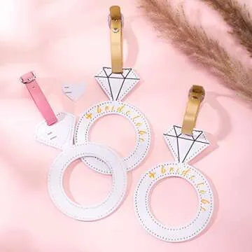 Outus Bridesmaid Travel Luggage Tags Set of 6 Bachelorette Party Favors Bridal Proposal Gifts PU Leather Suitcase Tags for Bridal Shower Wedding Parties Favors Bride to Be Gift