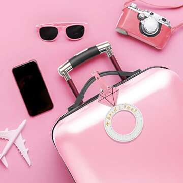 Outus Bridesmaid Travel Luggage Tags Set of 6 Bachelorette Party Favors Bridal Proposal Gifts PU Leather Suitcase Tags for Bridal Shower Wedding Parties Favors Bride to Be Gift