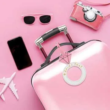 Outus Bridesmaid Travel Luggage Tags Set of 6 Bachelorette Party Favors Bridal Proposal Gifts PU Leather Suitcase Tags for Bridal Shower Wedding Parties Favors Bride to Be Gift