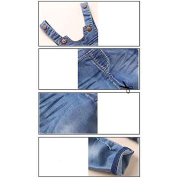 KIDSCOOL SPACE Baby and Little Boys/girls Plaid Lining Denim Overalls,Blue 6-12 Months