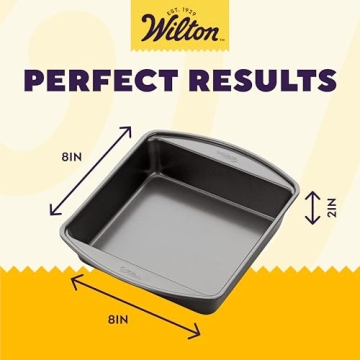 Wilton Perfect Results Premium Non-Stick Square Cake Pan, 8 Inch, Set of 2